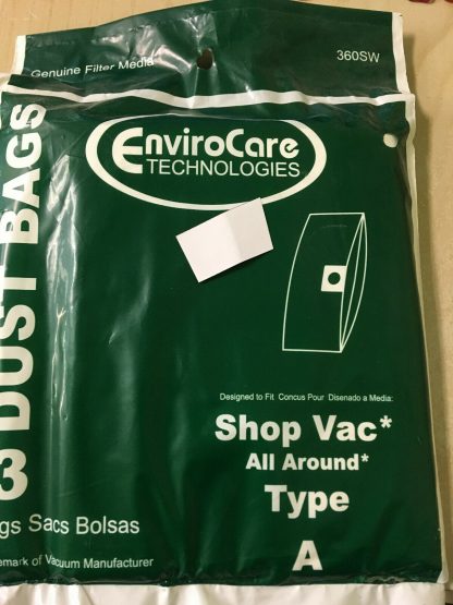SHOP VAC ALL AROUND TYPE A 3PK VACUUM BAGS 1.5 GALLONS
